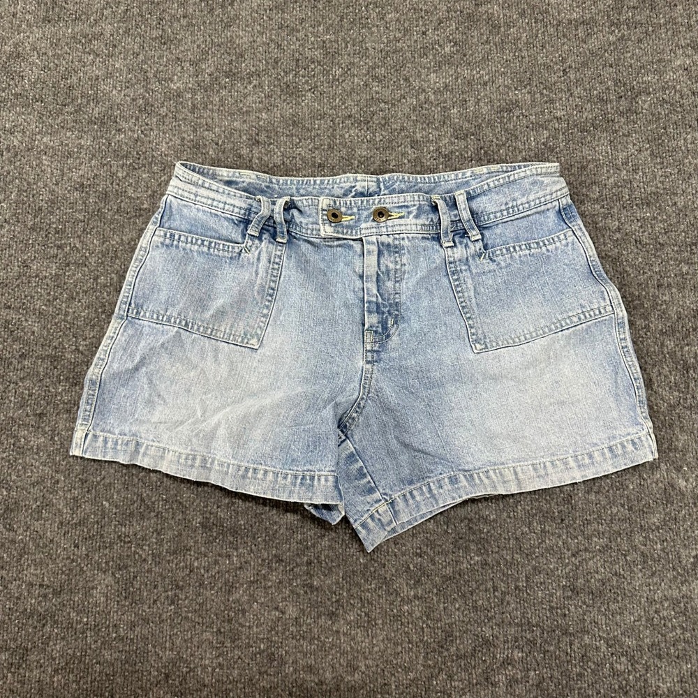 Bass Denim Shorts Womens Size 12 Light Wash Cotton Utility Patch Pocket Casual